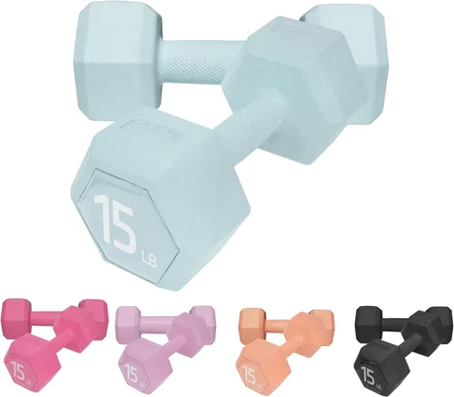 Vista 7 de Juego de pesas para mano de 5/10/15/20/25/36 libras, 5 opciones de colores, pesas libres de ejercicio y fitness, para mujeres y hombres