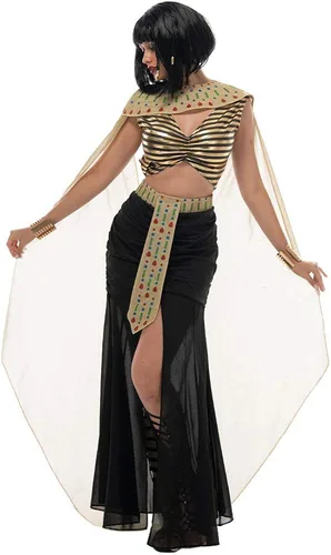 Vista 4 de EraSpooky - Vestido de lujo de Cleopatra para mujer, disfraz de diosa egipcia para Halloween