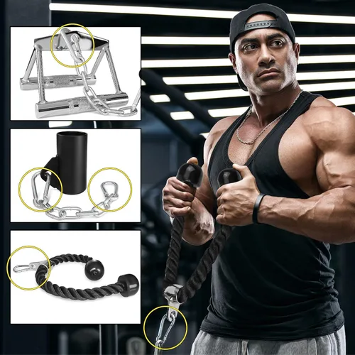 Vista 5 de A2ZCARE LAT Pull Down Cable Machine Attachment - Cable Machine Accessories for Home Gym with Multi Option
