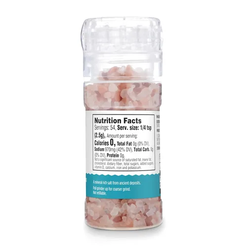 Vista 3 de Amazon Grocery, Molinillo ajustable de sal rosa del Himalaya, 4.77 onzas (anteriormente Amazon Fresh, el embalaje puede variar)