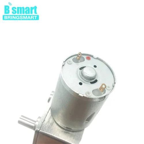 Vista 4 de BRINGSMART Motor de engranaje helicoidal de 12V 18rpm DC con transformador de voltaje de 12V 2A 26.5 lbs.cm de baja velocidad Mini Turbina Worm 12V
