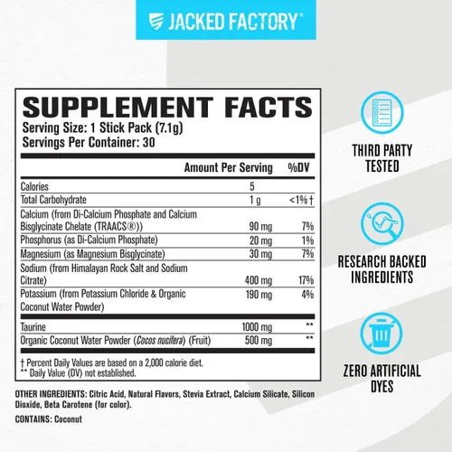 Vista 6 de Jacked Factory Hydrasurge - Paquetes de electrolitos en polvo, sin azúcar y endulzados naturalmente, aptos para dietas cetogénicas y veganas, se