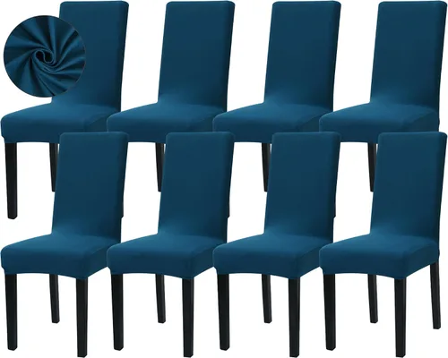 Vista 90 de Sufdari Juego de 2 fundas para sillas de comedor, fundas para sillas de cocina, fundas para sillas Parsons, protectores de sillas de elastano