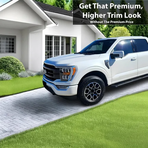 Vista 2 de BOGAR TECH DESIGNS Superposición de eliminación de cromo frontal exterior compatible con Ford F-150 2021-2023, negro brillante