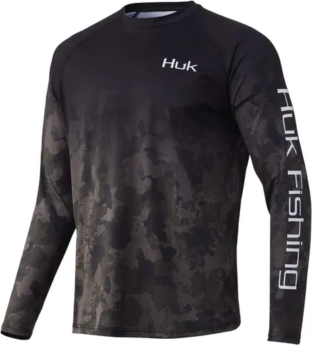 Vista 43 de Huk Pursuit Vented LS para hombre Refracción Fish Fade - San Sal/Wahoo