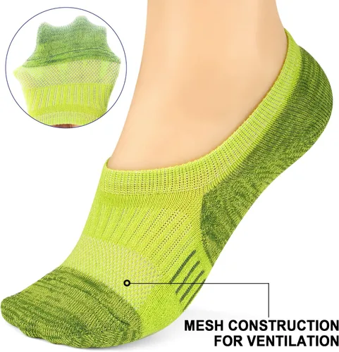 Vista 3 de Gonii Calcetines deportivos para mujer, calcetines de tobillo acolchados para correr, corte bajo, 5-8 pares