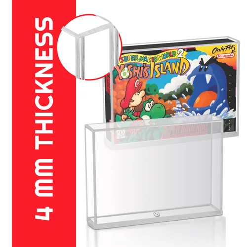Vista 6 de EVORETRO Clear Acrylic Protector Case Compatible with SNES N64 Games Storage Box 4MM Thick Scratch Dust UV Resistant Pack of 2