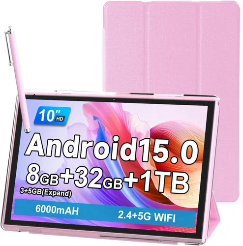 Vista 9 de Tableta de 10 pulgadas con estuche Stylus, tabletas Android 15 8 GB RAM 32 GB ROM compatible con 1 TB expandir, tableta de 10.1 pulgadas, incluye