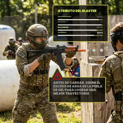 Vista 6 de EMERBU Pro-Grade Gel Splatter Ball Blaster AKS74U Actualizado por EMERBU - Cuerpo de Metal y Nylon - 11.1V Alta Potencia - Conjunto de Engranajes