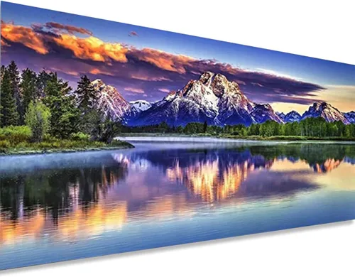 Vista 10 de Instarry Pintura de diamantes 5D para bricolaje, gran tamaño, taladro completo, diamantes de imitación de cascada, punto de cruz, decoración
