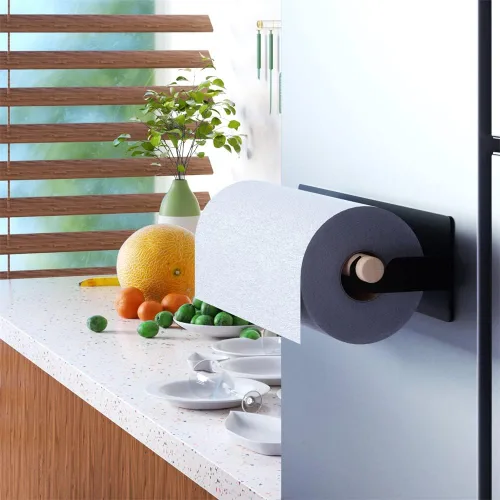 Vista 5 de Estante magnético para especias, soporte magnético para toallas de papel para refrigerador, refrigerador, organizador para cocina, apartamento, sin