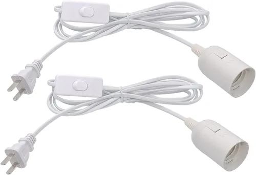 Vista 7 de Kit de luces colgantes enchufables, luces colgantes retro con cable enchufable, lámpara colgante industrial E26 E27, cable de 9.8 pies