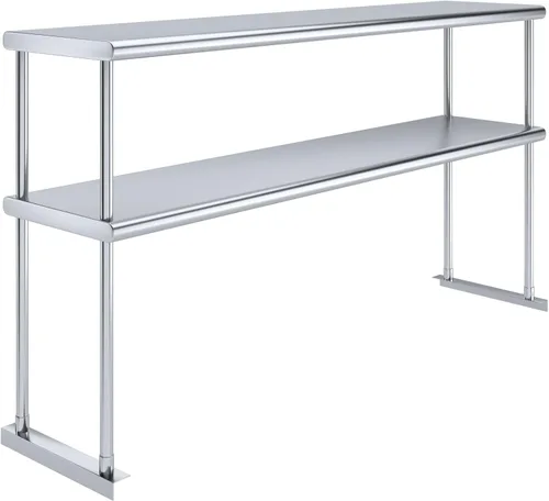Vista 9 de AmGood Estante doble de acero inoxidable NSF - Muchos (24" de largo x 12" de profundidad)