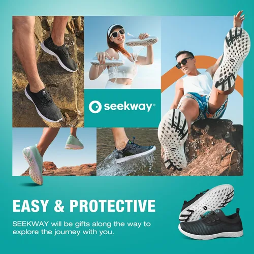 Vista 7 de SEEKWAY Zapatos de agua para hombre y mujer, secado rápido, zapatos acuáticos descalzos, playa, caminar, kayak, canotaje, deportes acuáticos SP006