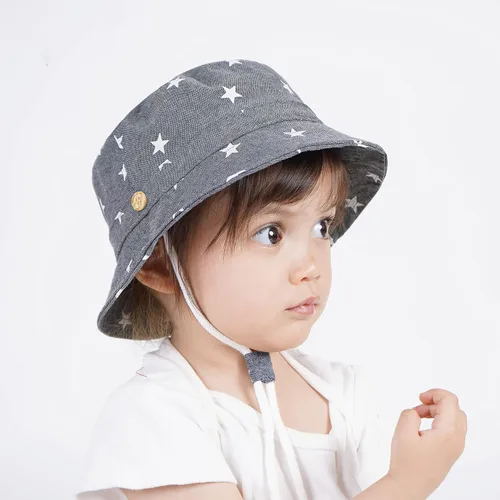 Vista 5 de Sombrero de protección solar para bebé, ala ancha, sombrero de playa para niños y niñas, gorra ajustable para niños