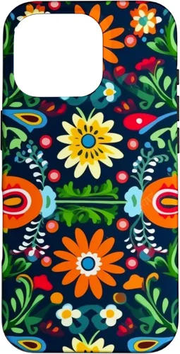 Vista 20 de Funda para iPhone 16 con diseño floral mexicano tradicional mexicano