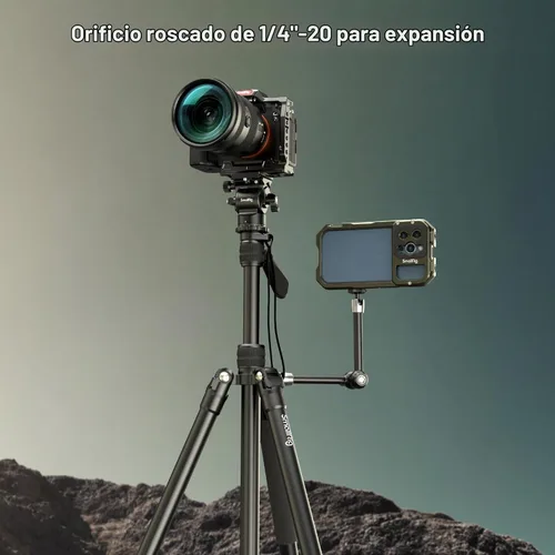 Vista 9 de SmallRig CT180 Trípode de Video, Trípode de Cámara de 72" Monopie con Cabezal Fluido, Trípode de Cámara de Aluminio, Cabezal Fluido Panorámico