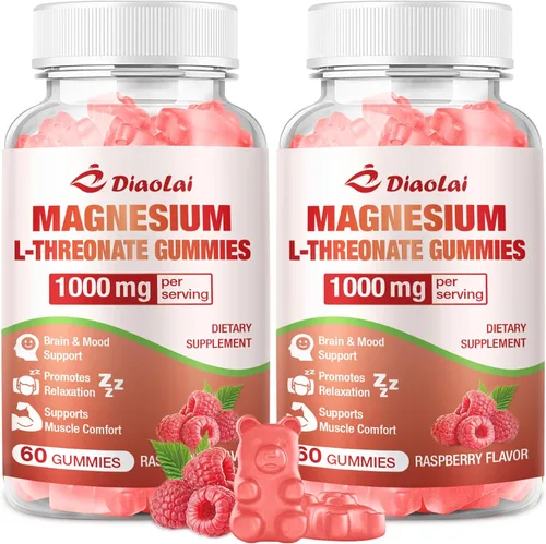 Vista 8 de Gomitas de magnesio L-treonato de 1000 mg - Suplemento cerebral para memoria y concentración para adultos y niños - Sin azúcar, sin OMG, sabor a
