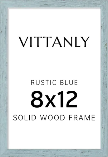Vista 57 de Vittanly - Marco de fotos de 4 x 6 pulgadas de madera maciza con plexiglás, incluye paspartú de 3,5 x 5, para colgar en la pared o poner sobre una