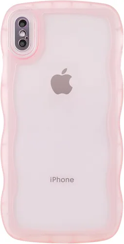 Vista 14 de SKYLMW Funda compatible con iPhone 12 Pro, diseño de ondas rizadas kawaii, borde chapado de lujo, elegante parte trasera transparente brillante, TPU