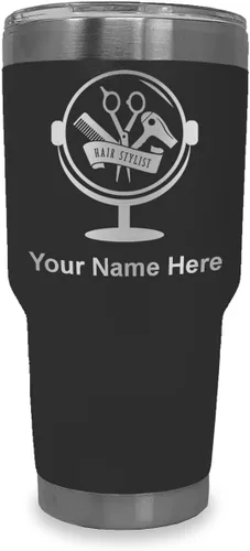 Vista 29 de LaserGram Taza de 20 onzas con aislamiento al vacío, para estilista de cabello, con grabado personalizado incluido (negro) Engraved Gift for Hair