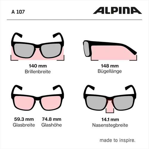 Vista 4 de ALPINA A 107 Mirrored and Shatterproof Sunglasses with 100% UV Protection for Adults NEGRO MATE