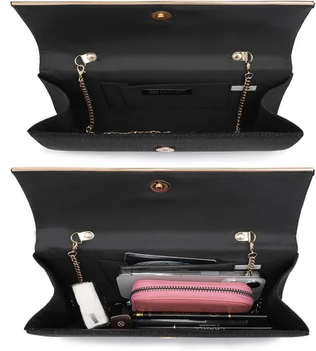 Vista 5 de Dasein Bolso de noche para mujer, bolso de mano con purpurina para boda, bolso de novia brillante para cóctel, fiesta, baile de graduación