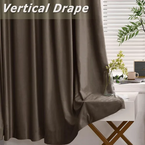 Vista 4 de Frelement Cortinas de cine de terciopelo con ganchos planos de privacidad con forro opaco para sala de cine, sala de cine, escenario, villa, 100