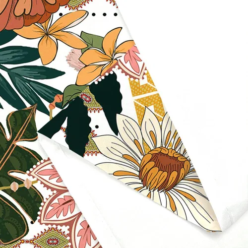 Vista 6 de Torich Cortina de ducha bohemia floral para baño, abstracta de mediados de siglo, decoración bohemia, cortinas de baño, flores botánicas, hojas