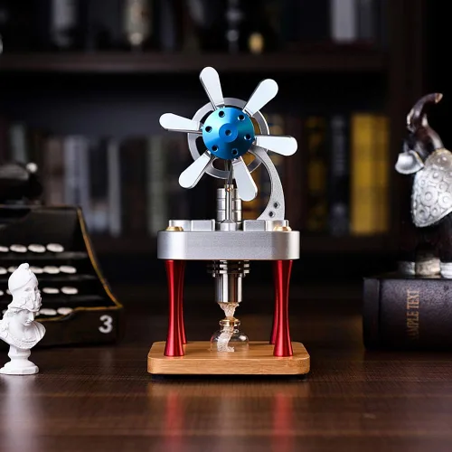 Vista 2 de Sunnytech Aire caliente Stirling Motor Modelo Ciencia Física Juguete Home Office Escritorio Decoración Kit M16-CF