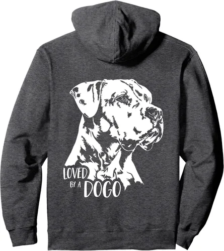 Vista 4 de Dogo Argentino Loved by a Dogo dog mom dog saying Pullover Hoodie