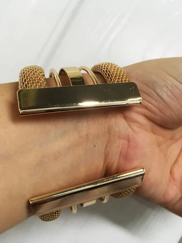 Vista 6 de Pulseras elegantes para mujer y niña, brazalete dorado