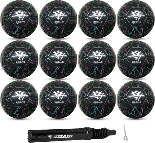 Vista 14 de VIZARI Zodiac Balón de fútbol juvenil de cuero sintético para niños, niñas y niños pequeños, diseño duradero e impermeable para entrenamiento