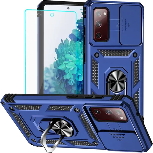 Vista 12 de HNHYGETE Funda para Galaxy S20 FE 5G con protector de pantalla: [grado militar de 20 pies probada en caídas] anillo a prueba de golpes para Samsung