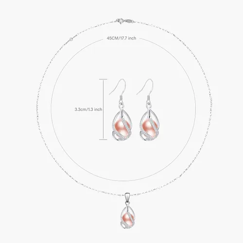 Vista 2 de Jewelry Set For Women YQXINXIN 100% Natural Freshwater Pearl Jewelry Sets 925 Sterling Silver Jewelry Sets