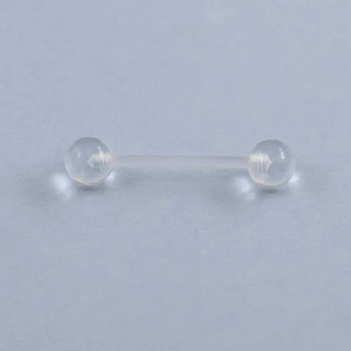 Vista 4 de BodyJewelryOnline 4 piezas de 14G acrílico transparente Bioflex retenedores de lengua barras rectas media bola retenedor pezón anillos tragus
