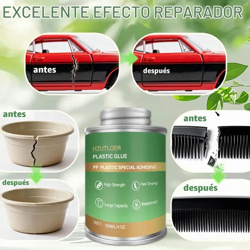 Vista 6 de Pegamento de plástico, adhesivo de plástico de 4.1 fl oz con cepillo, pegamento transparente súper fuerte para PP, ABS, PVC, acrílico, miniaturas