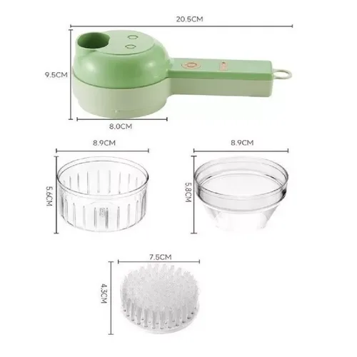 Vista 2 de Mini Cortador De Verduras Eléctrico De Mano De Cocina 4 En 1