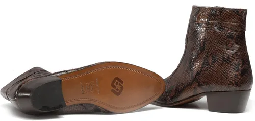 Vista 7 de EMMANUEL Botas de tacón cubano de cuero para hombre Cognac, Vison