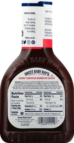 Vista 3 de Sweet Baby Ray's Salsa de barbacoa, chipotle de miel (18 onzas (paquete de 4))