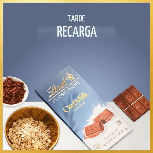 Vista 3 de Lindt - Barra de caramelo de chocolate con avena sin lácteos de receta clásica, paquete de 10, 3.5 onzas.