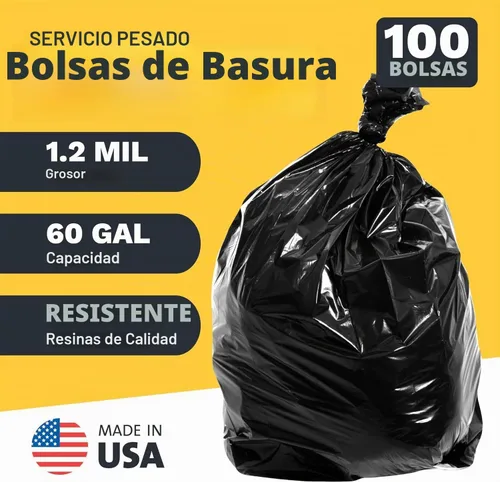 Vista 3 de ToughBag Bolsas de basura de 55-60 galones (100 unidades) (negro, 58 x 38 pies)