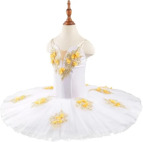 Vista 2 de DSHDB - Disfraz de ballet preprofesional para niñas, vestido de terciopelo para panqueques (color del color de la imagen, tamaño código XL)