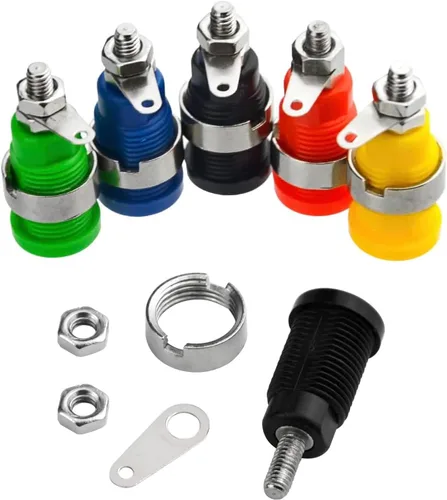 Vista 4 de CESS Safety - Soporte de panel de enchufe hembra tipo banana de 0.157 in, conector protegido de 5 colores, paquete de 10