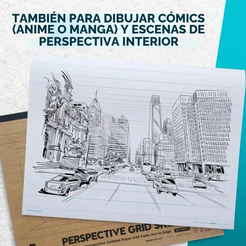 Vista 5 de Bloc grande de dibujo con perspectiva (1 y 2 puntos)