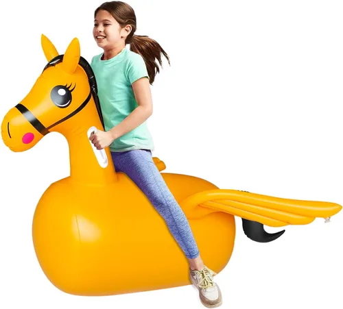 Vista 8 de Juguete de caballo inflable para niños, juguete de animales de salto para niños, juguete de salto de caballo favorito de los niños. Perfecto
