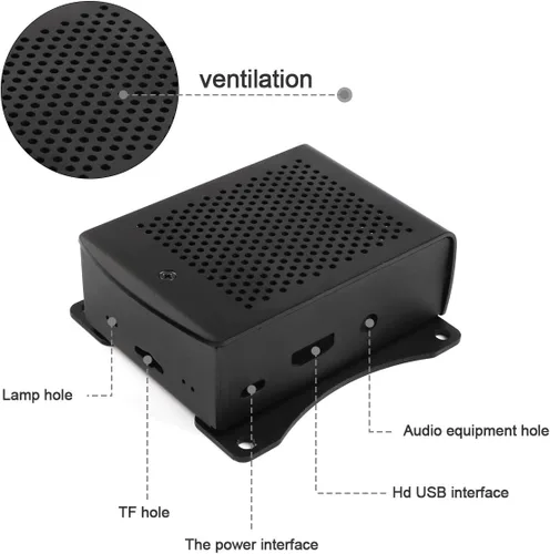 Vista 4 de MakerFocus Raspberry Pi - Funda con ventilador, carcasa de aleación de aluminio Raspberry Pi 3B+ con disipador de calor y destornillador para RPi 3B
