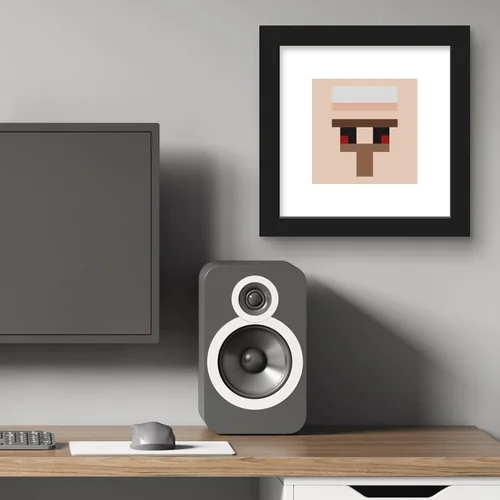 Vista 6 de Trends International Gallery Pops Minecraft: Pixeles icónicos - Mobs - Arte de pared de golem de hierro, versión enmarcada en negro, 12 x 12