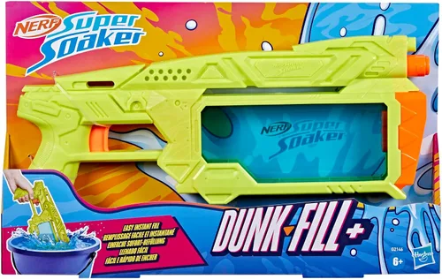 Vista 2 de Nerf Super Soaker Dunk-Fill+ Water Blaster Tanque de llenado instantáneo fácil, simplemente sumerge y vaya Tanque de 12.1 onzas líquidas