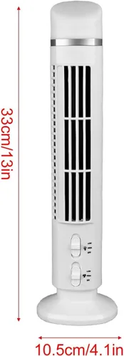 Vista 2 de Ventilador de torre sin aspas, oscilante de 90 grados, silencioso ventilador de escritorio USB, ventilador de enfriamiento eléctrico silencioso